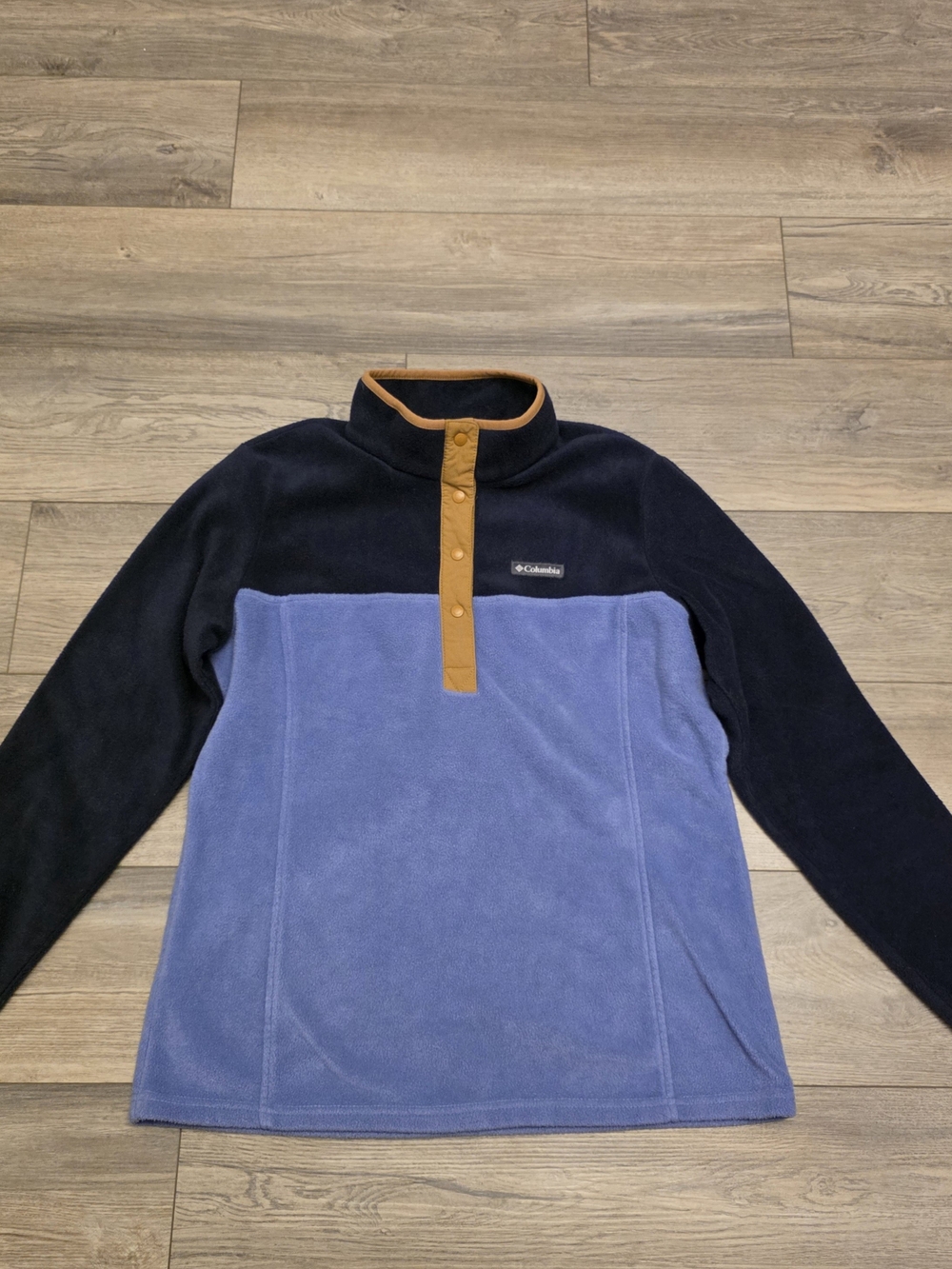 Columbia Women’s 1/4 Snap Fleece Jacket Two Tone Blue Soft Benton Springs